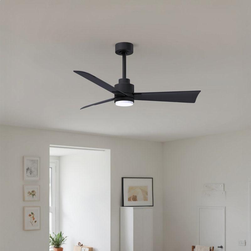 Ventilateur de plafond Alessandra, Noir mat, Noir mat, 42"