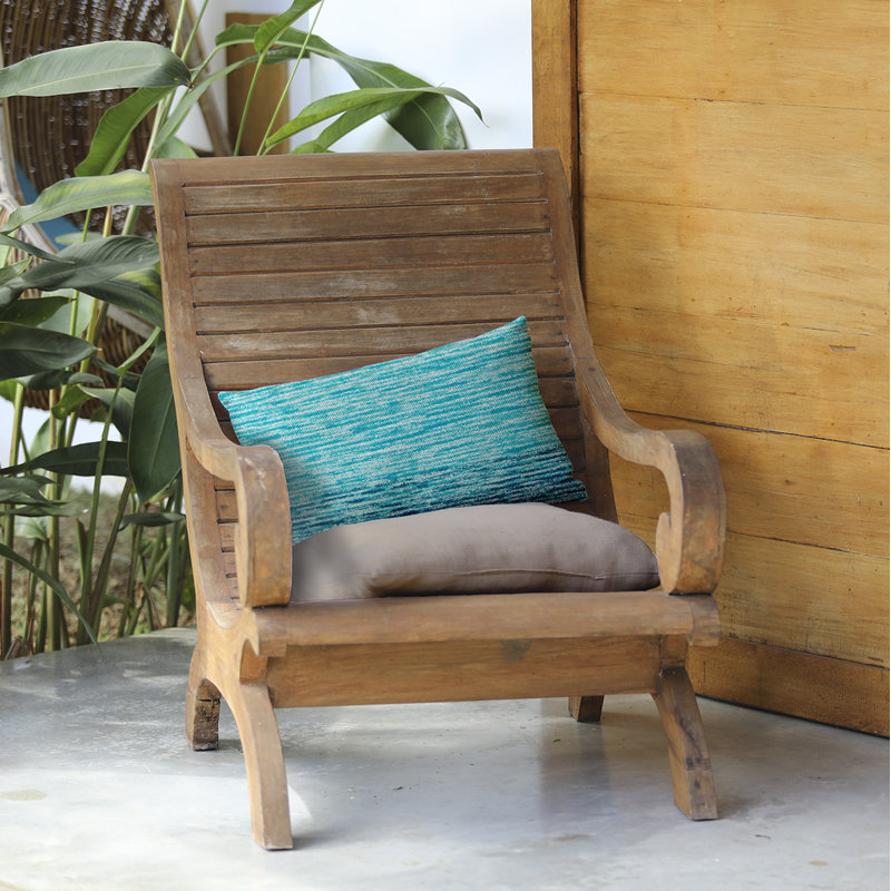 Muscotah Ocean View Decorative Abstract Indoor/Outdoor Lumbar Pillow, Teal