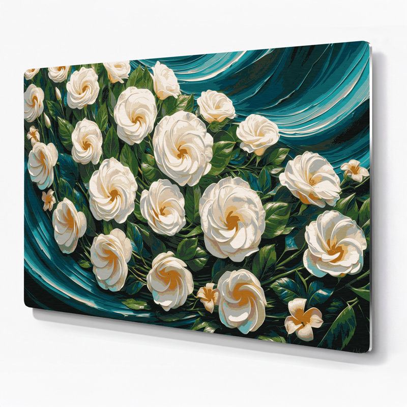 Hawaiian Tuberose Green Metal Wall Art, 11" H x 14" W
