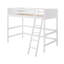 Lit mezzanine simple en bois massif avec garde-corps et échelle - Mobilier de chambre d'enfant moderne et peu encombrant
