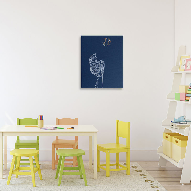 Baseball Lines Contour Canvas, design par Marcus Prime, H 20 po x l 16 po
