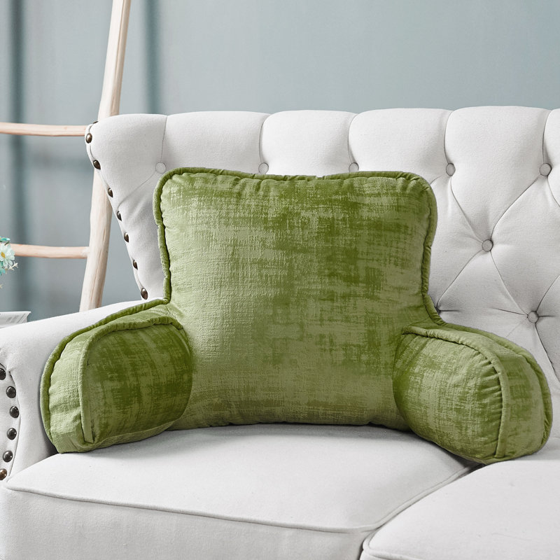 Textured Velvet Bedrest Pillow Cover & Insert, Calla Green