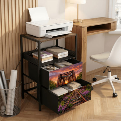 Table de chevet 2 tiroirs avec station de charge, table de chevet avec ports USB et prises USB