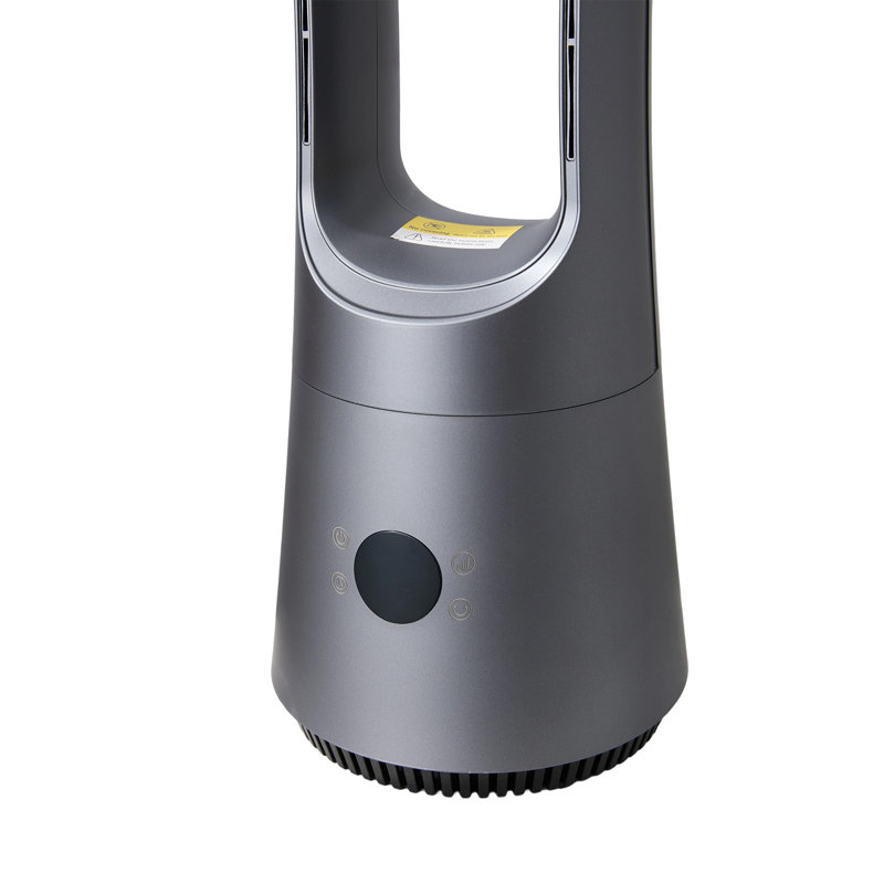 Black Bladeless Tower Fan with Cooling & Heating Modes