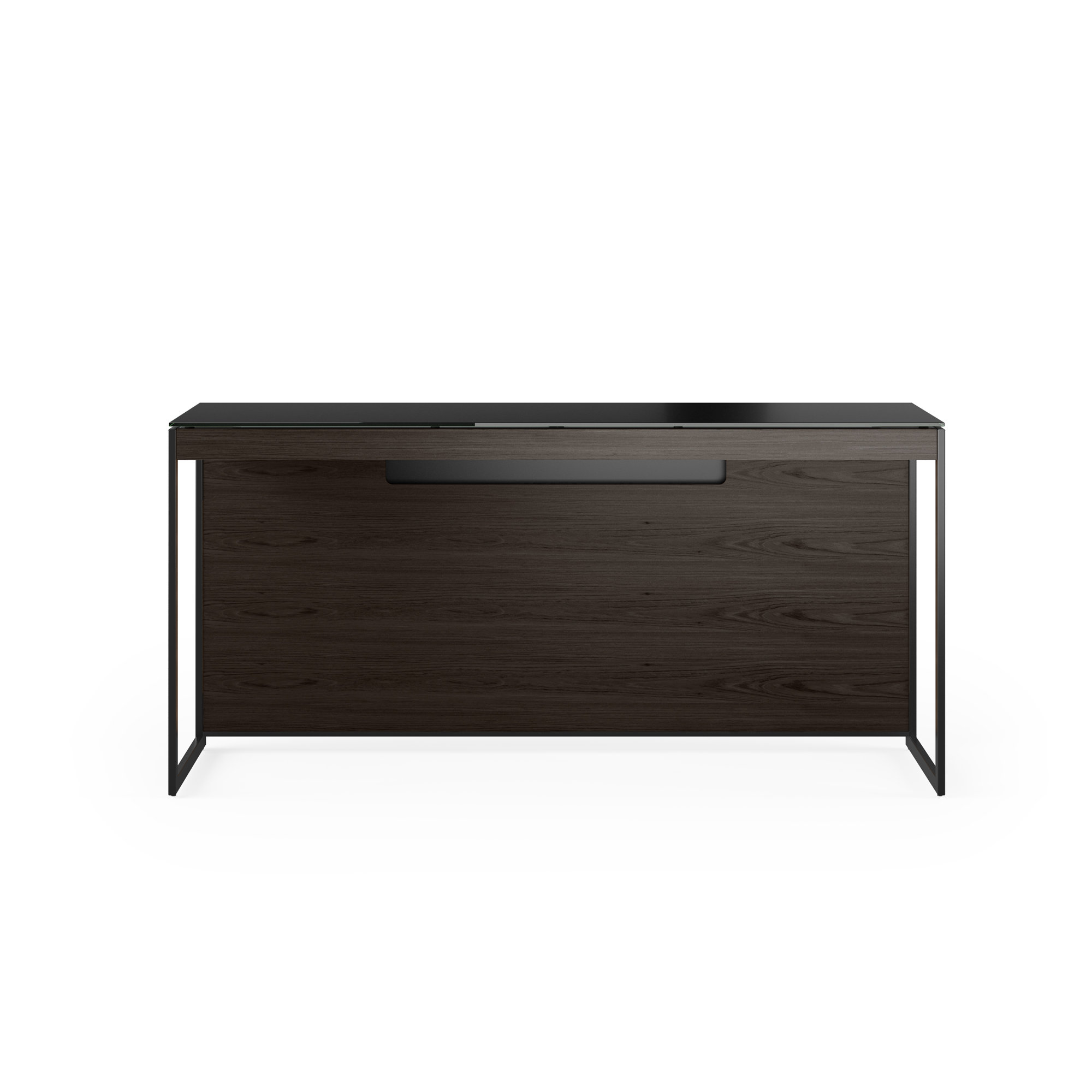 Sequel 20 Writing Desk, 24.75" H x 48" W x 24" D, Charcoal Stained Ash/Black