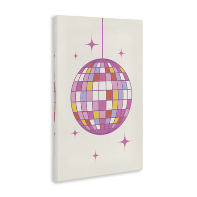 Art mural pastel boule disco par Nataly White