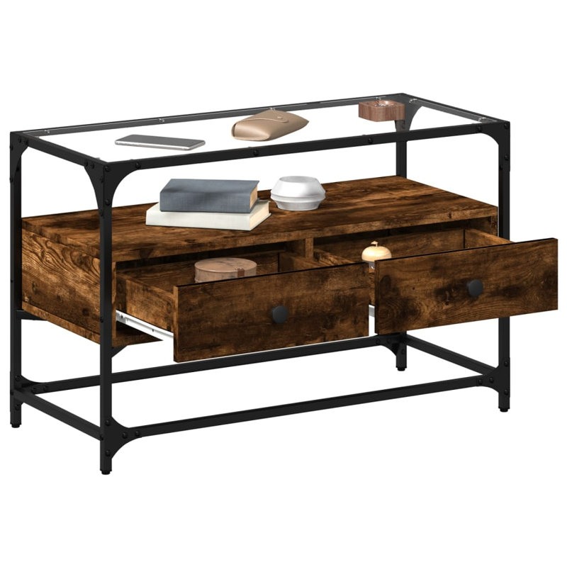 Yes_No_Yes_No_No TV Stand, Smoked Oak, 80cm