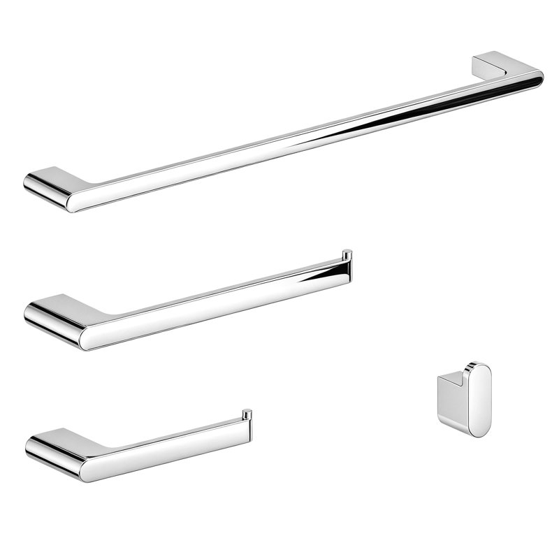Ensemble de quincaillerie de salle de bain 4 pièces, Chrome chrome
