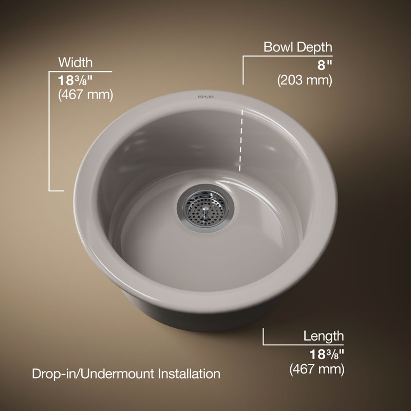 Porto Fino™ Top-Mount/Under-Mount Bar Sink, Truffle