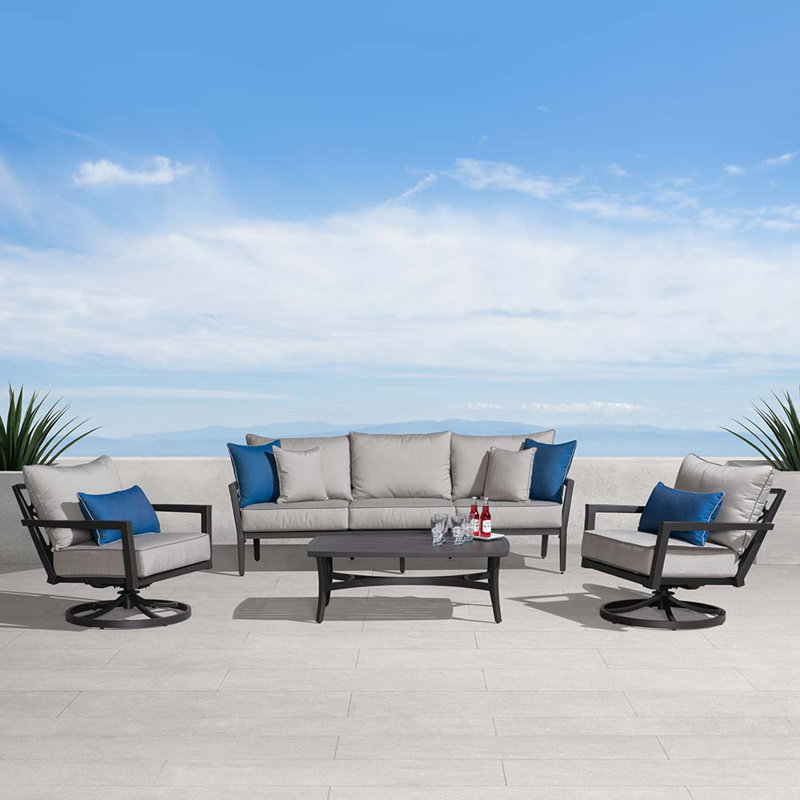 Venetia 4 Piece Sofa Seating Group with Cushions