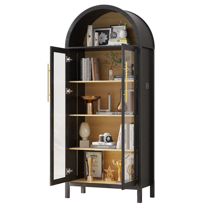 Vitrine de rangement 68 po, Chêne noir