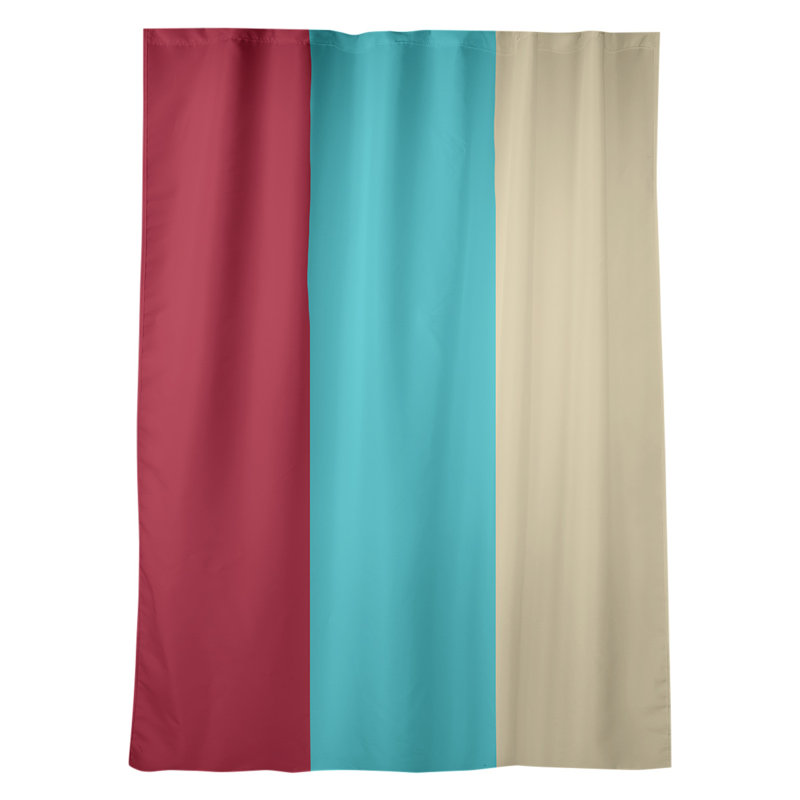 New York Big Sateen Room Darkening Curtain Single Panel, 53" W x 87" L, Sedona Red/Teal/Sonoran Sand