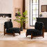 30"W Boucle Armless Upholstered Accent Chair With Solid Wood Leg