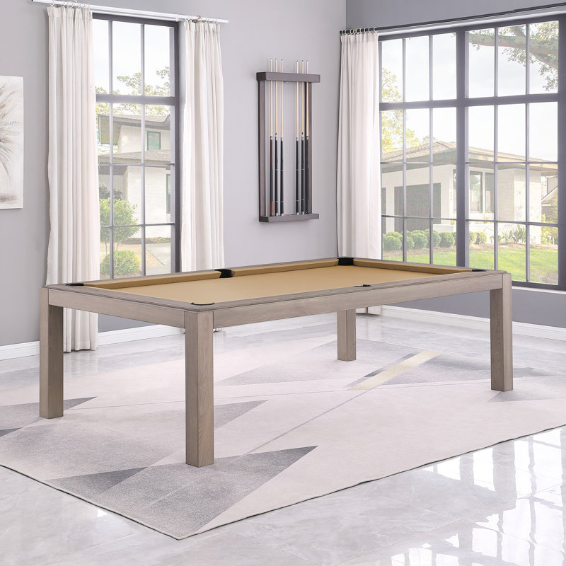 Table de billard en ardoise avec plateau de salle à manger Olivia, Or, Remise en plastique l 8 pi, Gris cendré