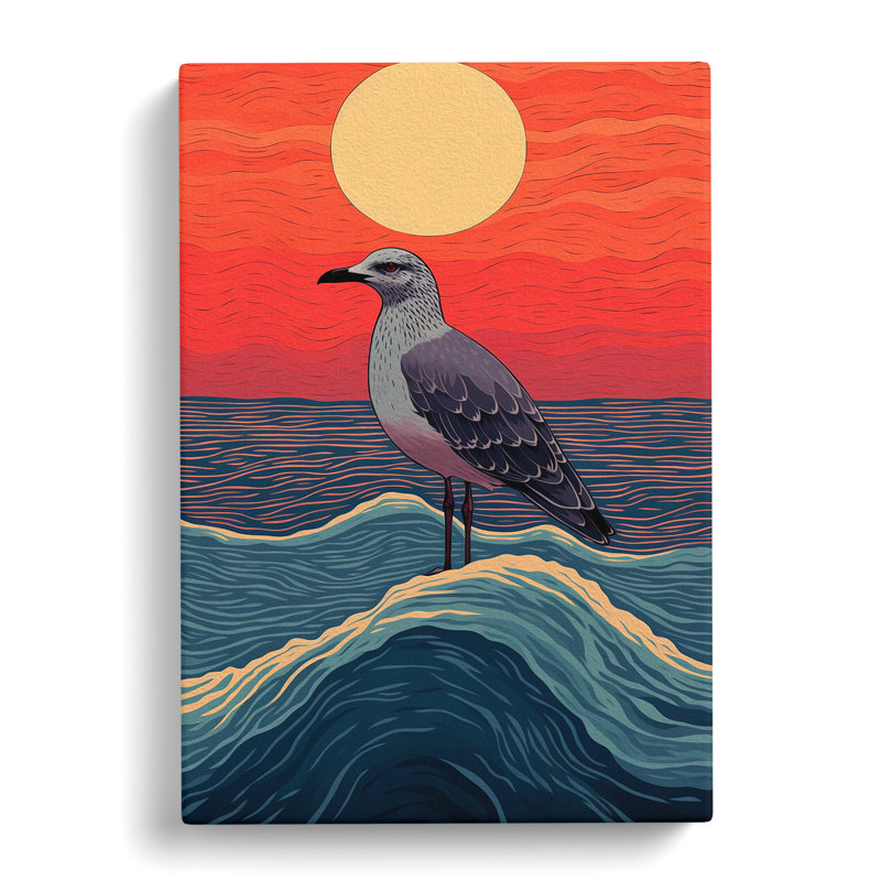 Seagull Colour Field No.2 - No Frame Print, 50cm H x 35cm W x 3cm D