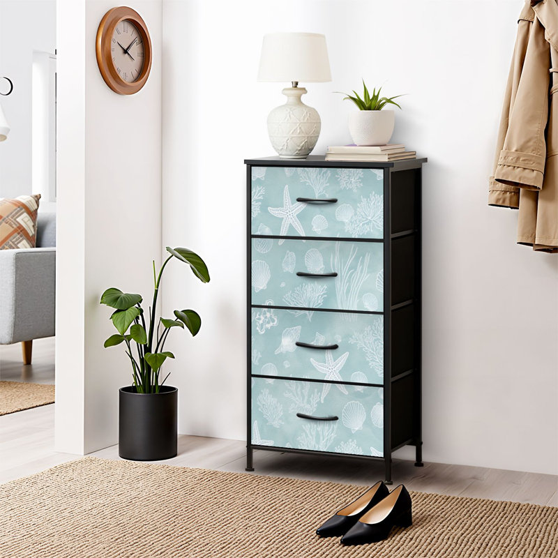 Commode pour commode de chambre à coucher pour garde-robe de chambre à coucher auto-adhésive décorative blanche sous-marine et commode en tissu