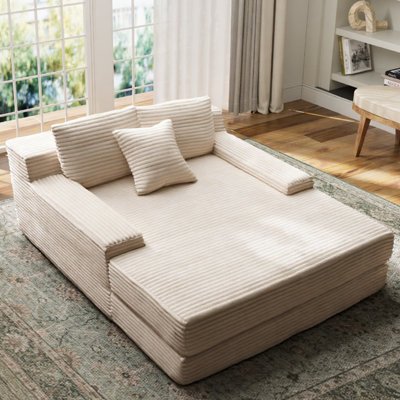 Upholstered Chaise Lounge, Sleeper Chair,compression Sofa With Throw Pillows by Ebern Designs