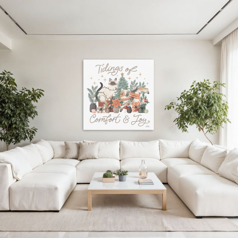 Merry Meows Iii Contemporary Holiday Art, 48" H x 48" W
