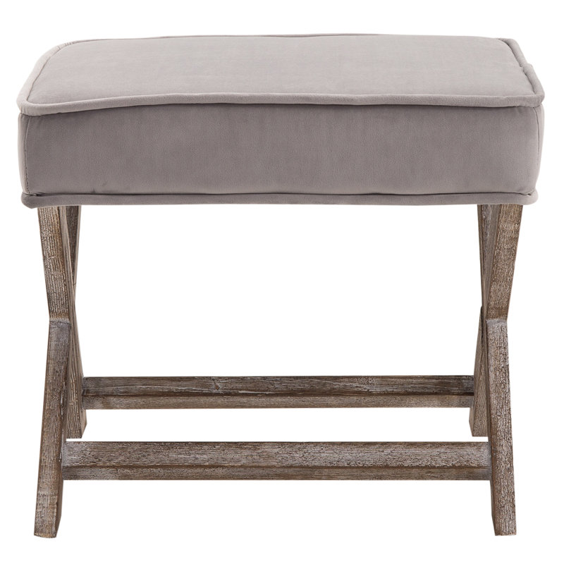 Clarksville 49.5cm Wide Rectangle Solid Colour Footstool Ottoman, Grey