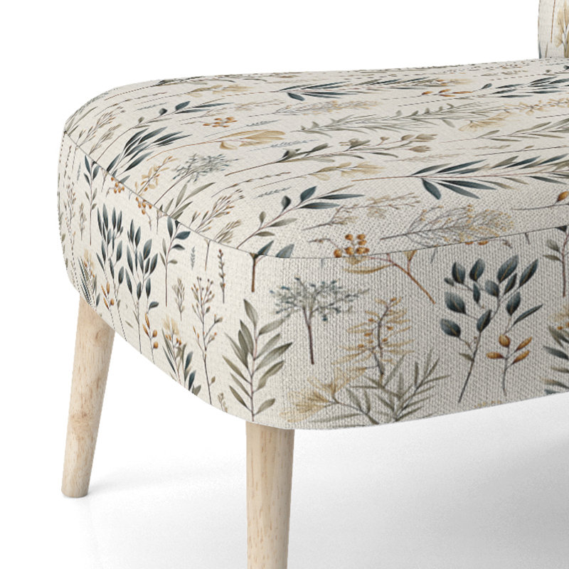 Botanical S Croquis - Chaise d'appoint rembourrée bohémienne et éclectique