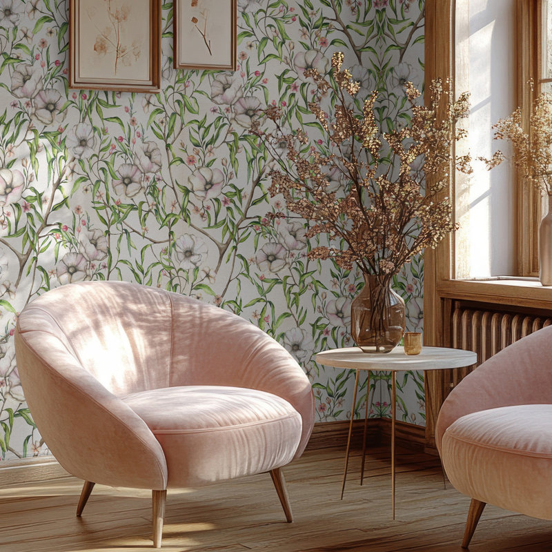 Emma Chiffon Paste The Wall Wallpaper 77.2" X 120"