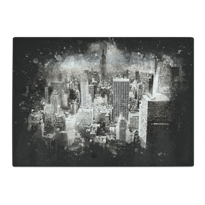 Tempered Glass a New York Skyline Paint Splash Chopping Board