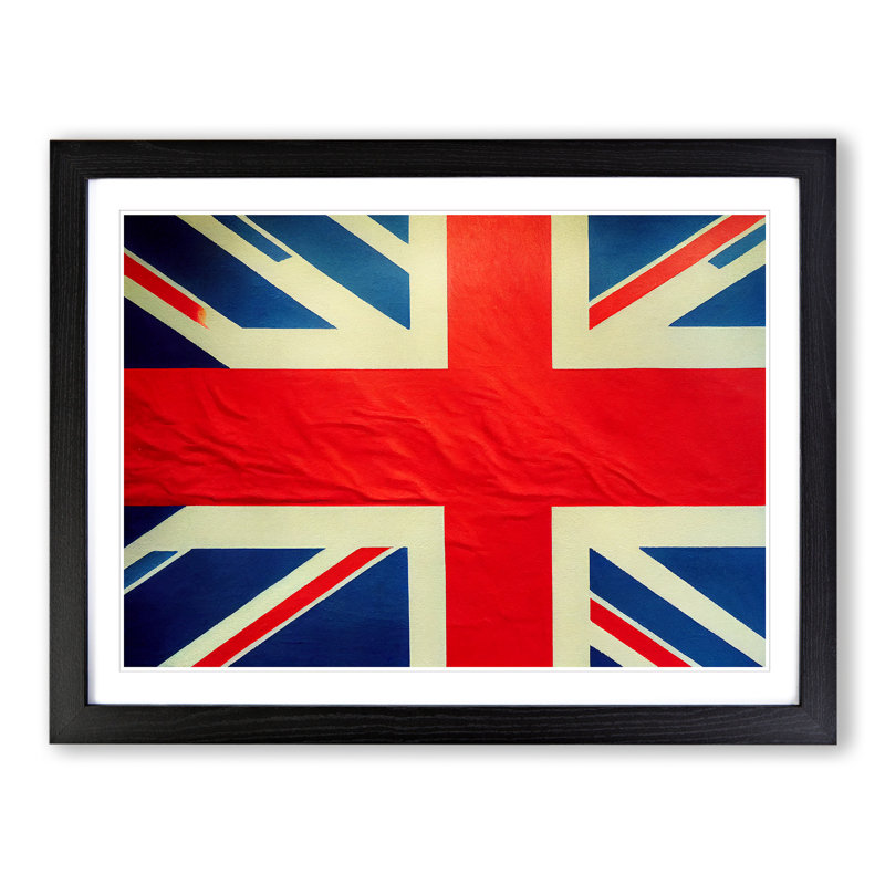 Modern Union Jack Flag Vol.3 - Framed Print, Black Framed, 46cm H x 64cm W x 2cm D