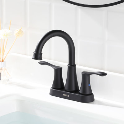 Centerset 2-handle Bathroom Faucet with Drain Assembly