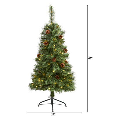 Lighted Artificial Pine Christmas Tree