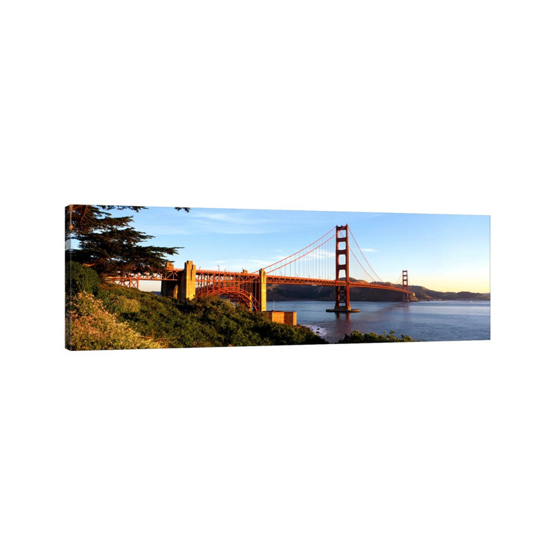 USA, California, San Francisco, Golden Gate Bridge - Wrapped Canvas Panoramic Print, 30.48 cm H x 91.44 cm W x 1.91 cm D