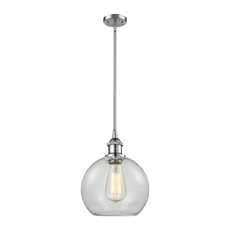 Mini-luminaire suspendu avec tige 8 lumières 1 lumière Ballston Ralph, Transparent, Chrome poli