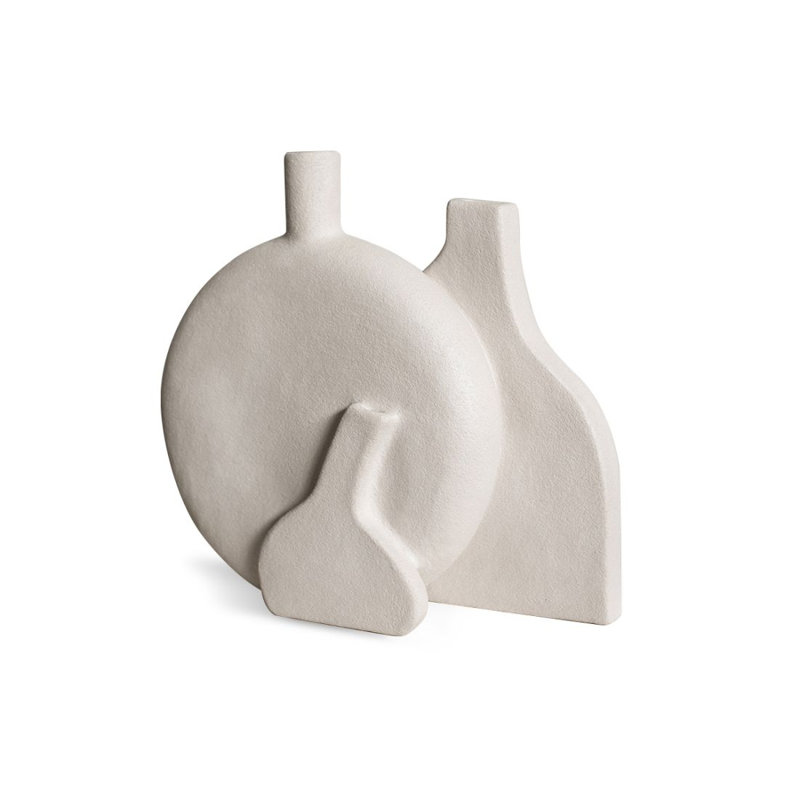 Objet décoratif en résine blanc crème