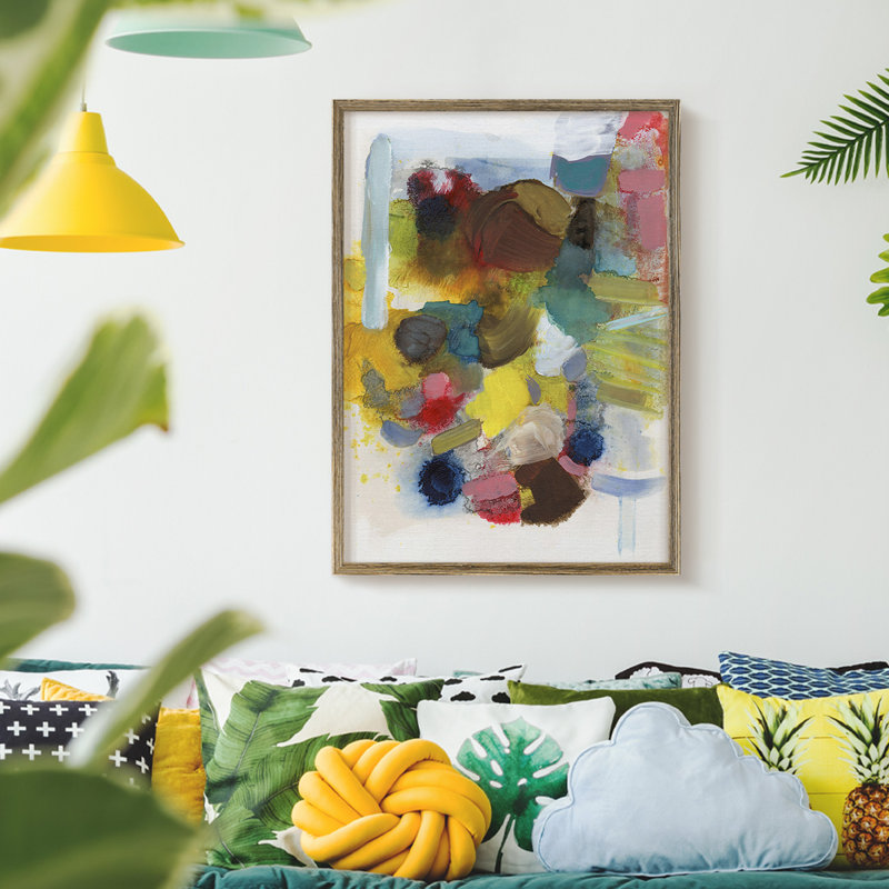 " Everything At Once I ", Picture Framed Canvas, 20" H x 16" W, Walnut