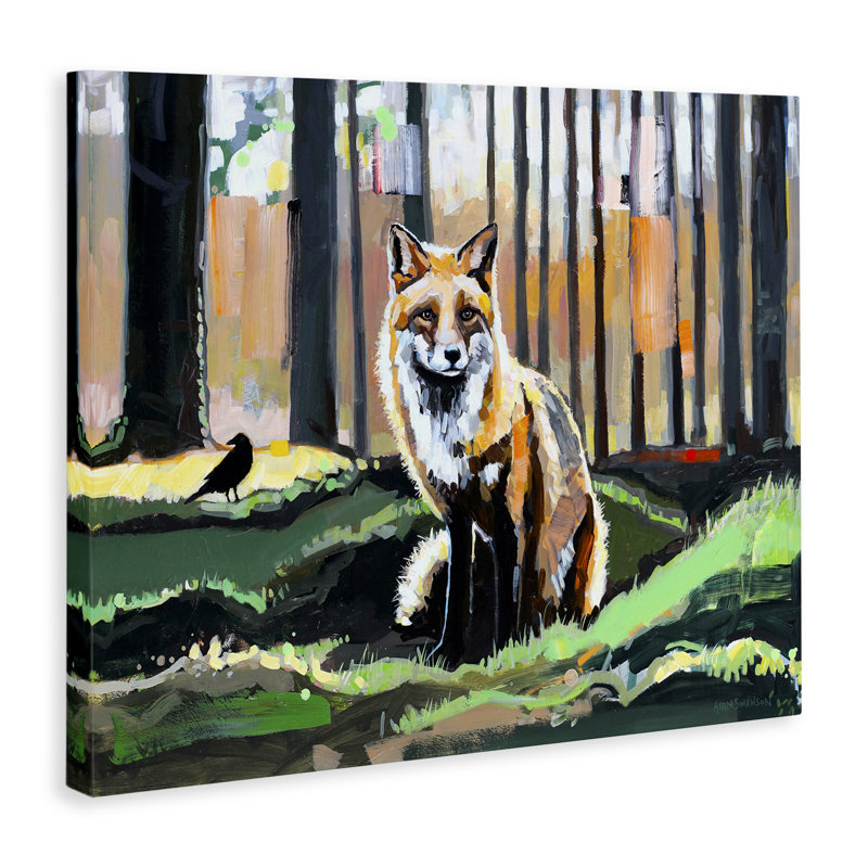 «Fox in Forest Trees», art mural sur toile par Adam Swanson bp-755_CN, H 36 po x l 48 po