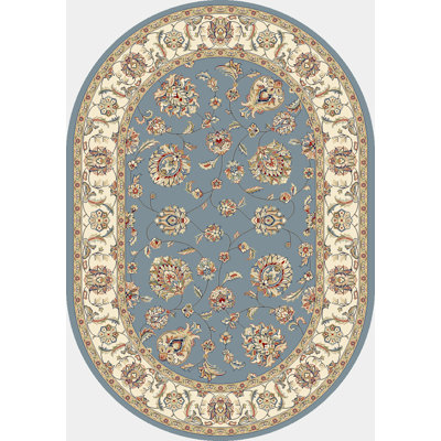 Tapis oriental bleu / ivoire
