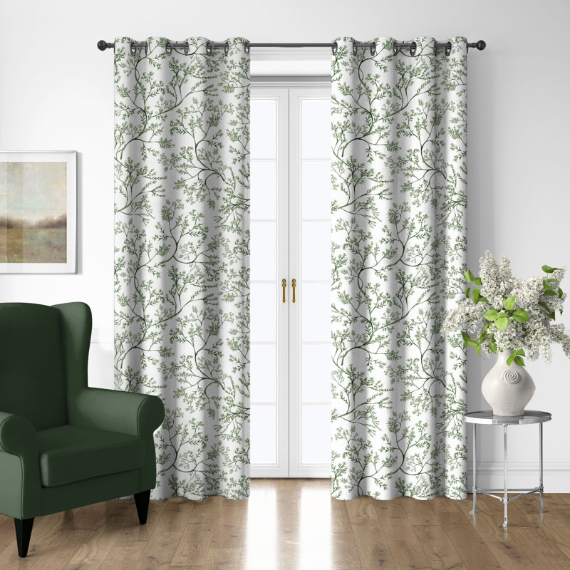 Ensemble de 2 rideaux en coton avec œillets Tinsley Ivy, L 50 po x L 168 po