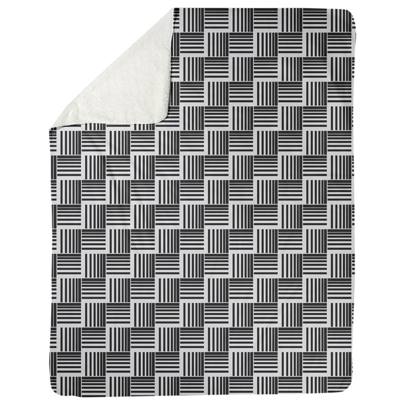 Couverture polaire à rayures classic basketweave, l 50 po x L 60 po, Noir
