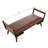52-Inch Bench With Walnut Wood Legs, Mid Century Style, Upholstered In Pu For End Of Bed 52" Dimensions, Cognac Entryway