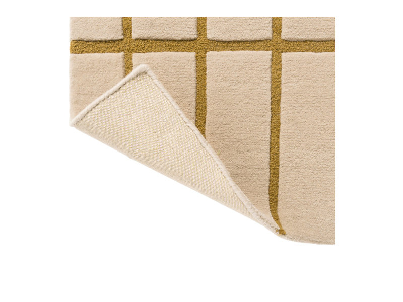 Hand Tufted Geometric Area Rug in Yellow