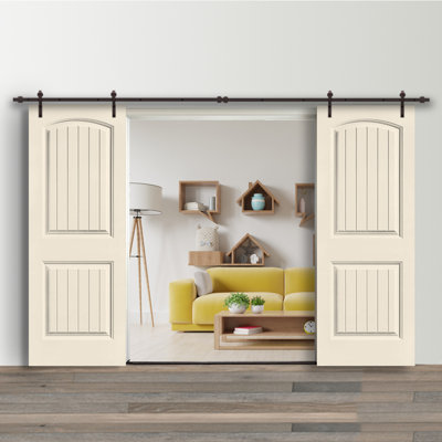36'' x 80'' Hollow Paneled Painted without Installation Hardware Kit Barn Door