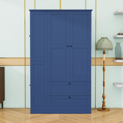 Armoire de cuisine en bois avec armoires latérales, plateaux coulissants et tiroirs
