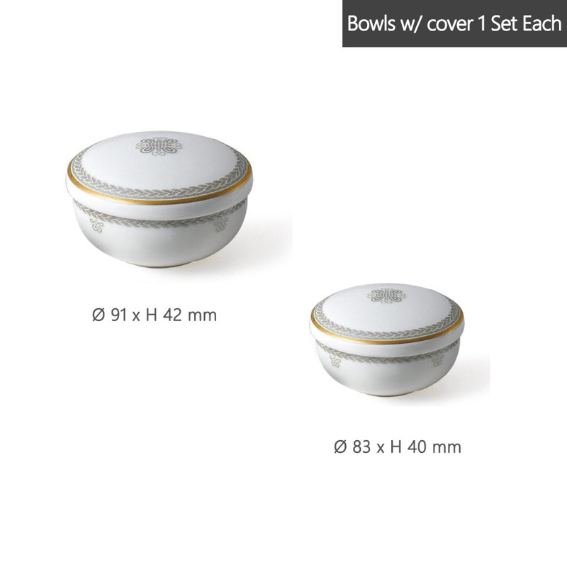 Service de vaisselle en porcelaine tendre, service pour 2, traditionnel Frisina