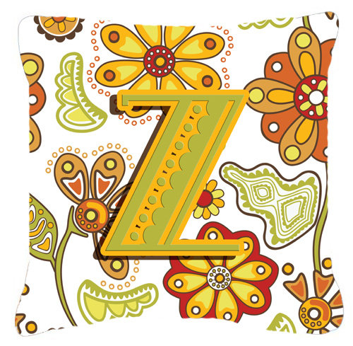 Coussin décoratif intérieur/extérieur mongram letter, 18" H x 18" L x 5.5" D, D