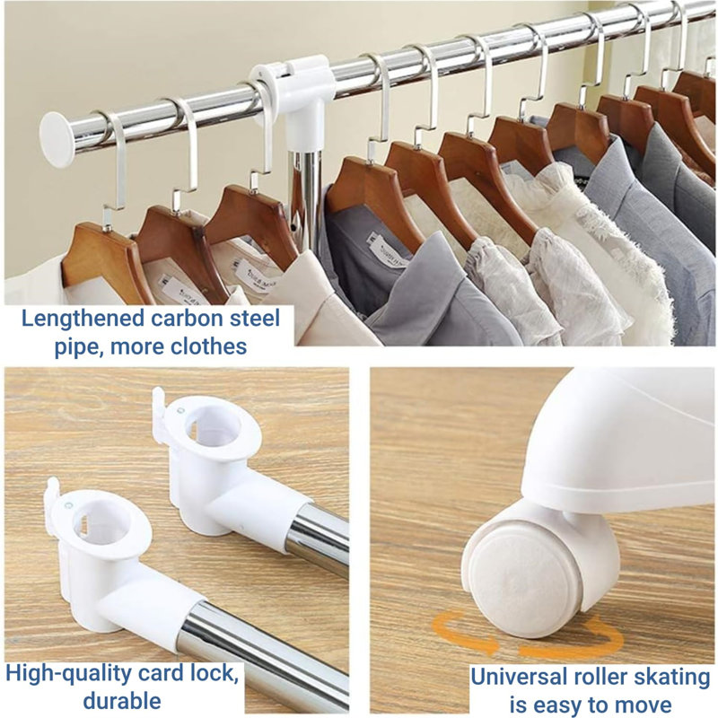 Meghans Adjustable Rolling Clothing Rack