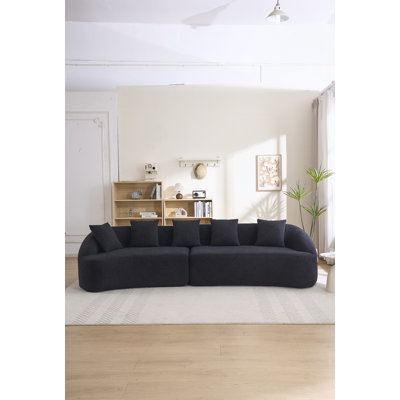 Canapé modulaire incurvé modulaire avec éponge à compression haute densité et revêtement en chenille pour des espaces de vie confortables