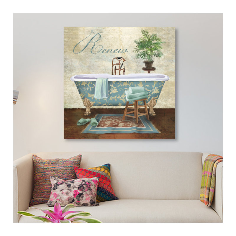 «Bath Renew», reproduction d'impression sur toile, H 12 po x l 12 po x P 0,75 po, Pas de tapis, Toile tendue