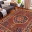 Tapis oriental rouge en laine noué à la main 9 pi 4 po x 11 pi 5 po Bachisia