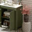 Meuble-lavabo de ferme 30 po avec lavabo en céramique, porte à fermeture en douceur, tablette réglable, armoire de rangement vert olive, structure en bois moderne, conception spacieuse et surface facile à nettoyer