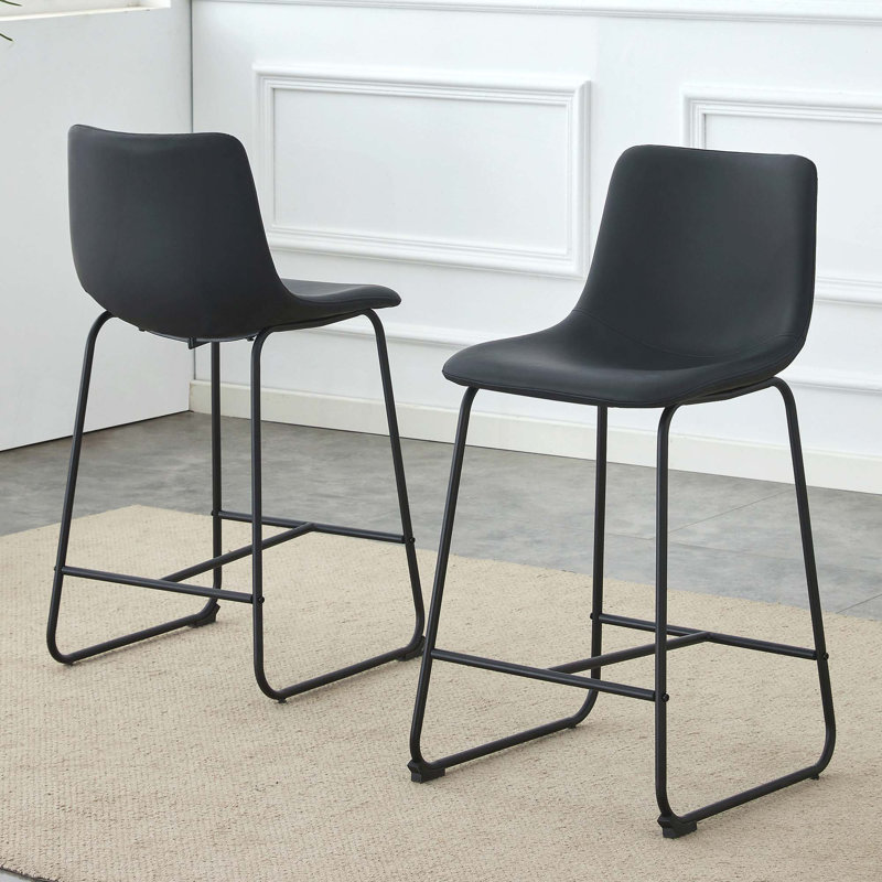 Tabouret de bar moderne de style minimaliste, convenant à la cuisine, au bar et à la maison moderne, Noir