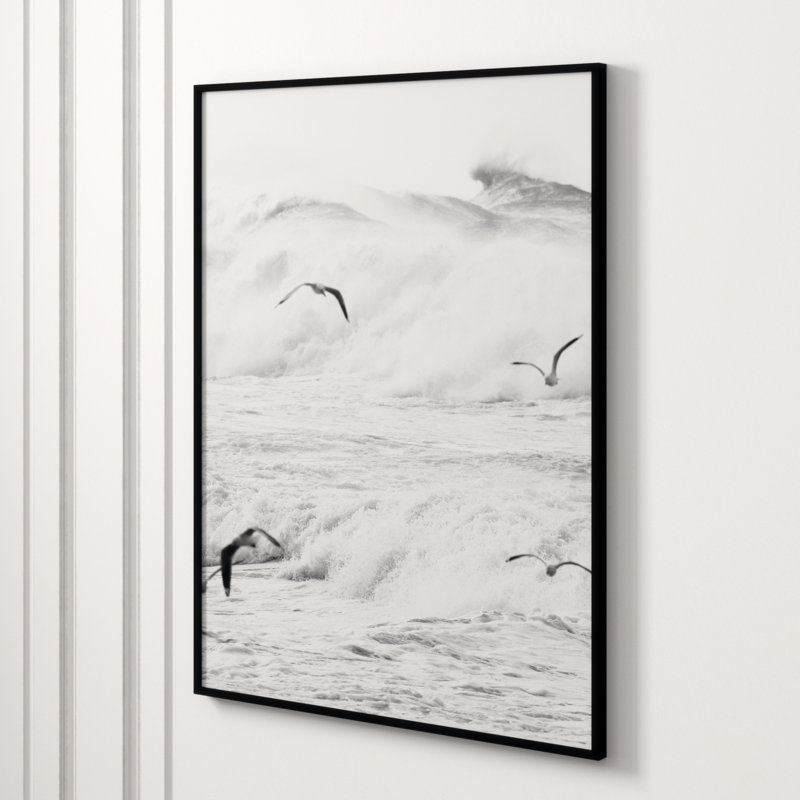 Rough Waves 1' Framed Photographic Print on Canvas